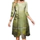 thumbnail image 1 of Vestido largo de verano con escote cuadrado y diseño de bosque para mujer, elegante vestido con cuello halter, estampado de árboles místicos, aventura, naturaleza y niebla, 1 of 6