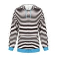 thumbnail image 4 of Pitauce Womens Full Zipper Up Long Sleeve Hoodies Stripes Colorblock Hooded Sweatshirts Casual Loose Cardigan Coat with Pockets, 4 of 4
