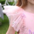 thumbnail image 4 of IBTOM CASTLE Toddler Kids Girls Butterfly Dress Sparkle Tulle Ruffle Sleeve Wedding Formal Birthday Pageant Shoot Dresses 5-6 Years Pink, 4 of 7