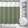 thumbnail image 2 of No Hook Shower Curtain, Green Solid Color Shower Curtains for Bathroom with See Through Top Window, Aesthetics Contemporary Luxury Waterproof & Washable Bath Curtain Standard 72"x72", 2 of 9
