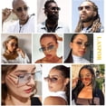 thumbnail image 4 of XINQIHANG Retro Rimless Rectangle Sunglasses for Women Men Tinted Lens Gold Metal Frameless Vintage Square Glasses, 4 of 5