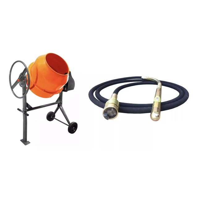 Revolvedora de concreto Electrica ZAIT 1/2 Saco 160 L 1.4HP con Chicote vibrador de 6m
