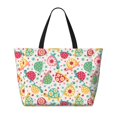 thumbnail image 2 of Daiia Turtle Flower Beach Travel Bag - Water-Resistant Beach Bag, Lightweight Tote with 7 Pockets for Women and Men - Gym,Pool,Camping,Reusable Grocery Bag, 2 of 7