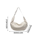 thumbnail image 3 of Women's Nylon Crescent Dumpling Bag - Large Capacity Crossbody & Shoulder Bag with Pleated Tassels, Water-Repellent, Stylish Design for Commute, Shopping & Daily Use White, 3 of 6