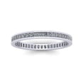 thumbnail image 3 of Natural 1.25Ct Princess Cut Diamond Classic Channel Set Women's Anniversary Wedding Eternity Band Ring Solid 18k White Gold F VS2, 3 of 3