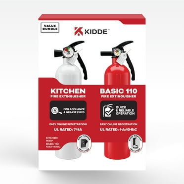 Kidde Multipurpose Home Fire Extinguisher, UL Rated 1-A:10-B:C, Model KD82-110ABC & 711A Kitchen Fire Extinguisher Value Pack