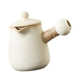 thumbnail image 2 of Tetera de cerámica Infusor de té, tetera de hojas de té florecientes y sueltas, calentador de leche, tetera para senderismo, cocina, Camping al aire 700ml Blanco Macarena Tetera, 2 of 8