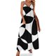 thumbnail image 1 of Vestido de playa sin mangas con estampado blanco y negro monocromático retro de los años 60, vestido de verano para mujer, vestido de fiesta, 1 of 7