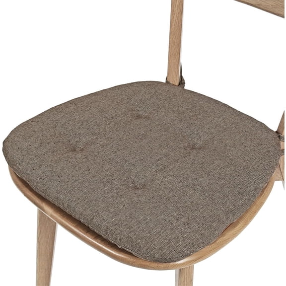 D-Shaped Chair Cushions for Indoor Dining Room Kitchen and Office Chairs Turfted Chair Pads with Ties and Removable 17"x16"x1" (Coffee,17"x16")