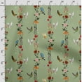 thumbnail image 3 of Soimoi Floral Print,Cotton Cambric, Quilting Fabric Sold by The Yard 42 Inch Wide, Medium Weight Cotton Fabric, SewingSupplies,Red & Green, 3 of 5