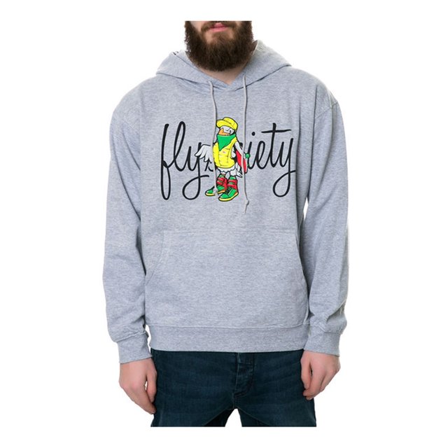 Fly Society The For The Birds Sudadera con capucha para hombre, gris, grande