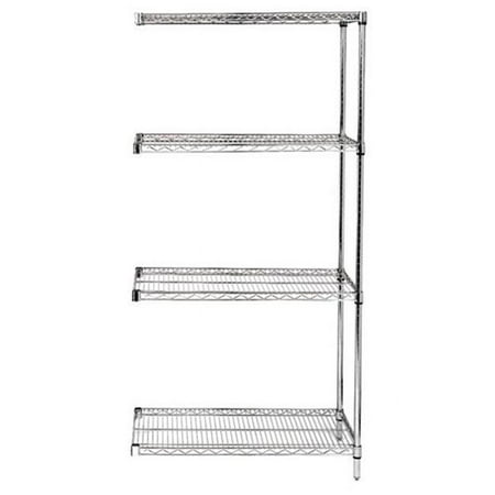 

Quantum Storage AD63-1472S 4-Shelf Stainless Steel Wire Shelving Add-On Unit - 14 x 72 x 63 in.