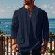 thumbnail image 1 of Blusas y camisas de manga larga con cuello redondo para hombre, informales, de color liso, con hombros descubiertos, rectas, con lazo en el pecho, cuello redondo, manga larga, blusas de licra., 1 of 8