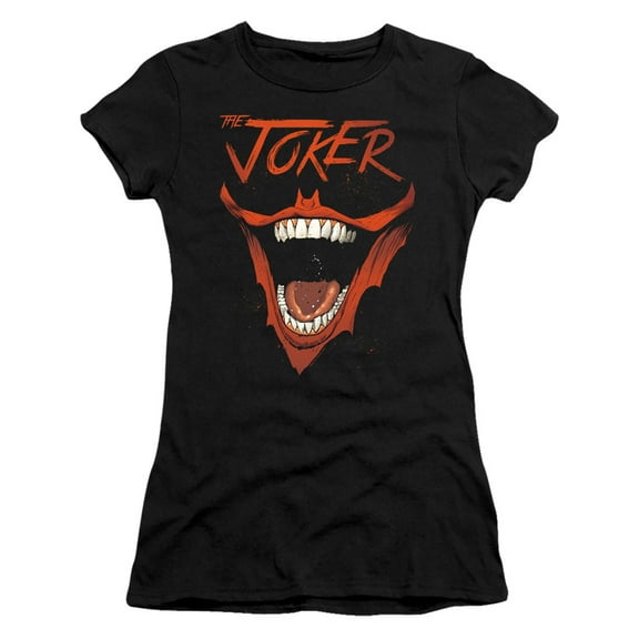 Batman Joker Bat Laugh S/S Junior Women's T-Shirt Sheer Black