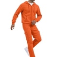 thumbnail image 3 of Blekii Men's Casual Sweatsuit, Solid Color Hoodie And Sweatpants Set, French Terry Jogger Outfit, Cozy Lounge Set for Home, Matching Gym Wear for Men, Relaxed Fit Two-Piece for, 3 of 6
