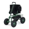 thumbnail image 1 of Tabouret de Travail de Jardin Robuste à Roulettes avec Capacité de 400 Lb, Siège Pivotant à 360 Degrés Hauteur Réglable, Plateau de Rangement pour Pneus Tout-Terrain, Banc d'Outils de Cour Extérieur, Vert Menthe/bleu Gentiane/rouge, 1 of 8