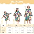 thumbnail image 4 of FORMRS Wearable Blanket Hoodie with Sleeves for Kids Cozy Flannel Sweatshirt, Purple Geometric, 4 of 7