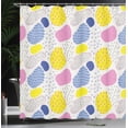 thumbnail image 3 of Ambesonne Abstract Shower Curtain, Colorful Whimsical Art, 69"Wx70"L, Yellow Dark Violet and White, 3 of 4