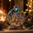 thumbnail image 4 of Clear Christmas Tree Balls 3.15 Inch, Lighted House Scene Ornament, Glowing Acrylic Tree Bulb for Home, Christmas Gift, 4 of 6