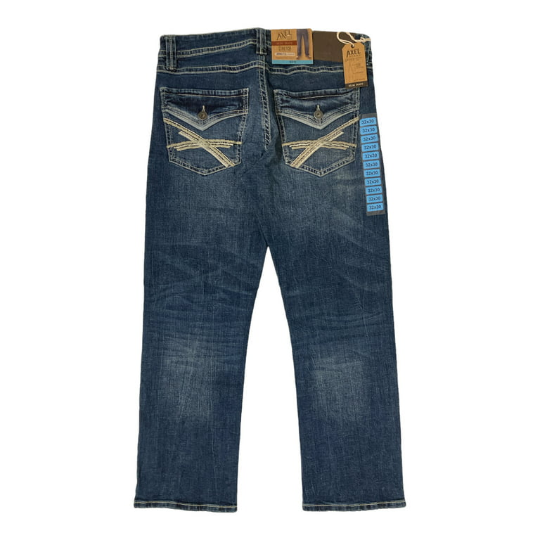 T.K. Axel Men's Slim Boot Cut Stretch Denim Jeans 34x32) - Walmart.com