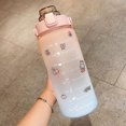thumbnail image 2 of Botella deportiva de 70 oz con marcador de tiempo Botella de agua a escala de 2000 ml con tapa abatible ((verde)), 2 of 4