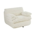 thumbnail image 2 of White Swivel Sofa Chair with Ottoman - 360° Rotating Memory Foam Lounge Chair (44.1" X 40.6"), 2 of 8