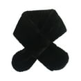 thumbnail image 2 of Naierhg Winter Scarf Solid Color Wide Korean Style Kids Scarf Autumn Winter Double-sided Imitation Rabbit Fur Cross Collar Scarf Black, 2 of 8