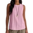 thumbnail image 4 of ZVNAH Camisole à devant Plissé pour Femme, Blouse Décontractée Sans Manches à Col Rond et Coupe Ample, P-2TG, 4 of 6