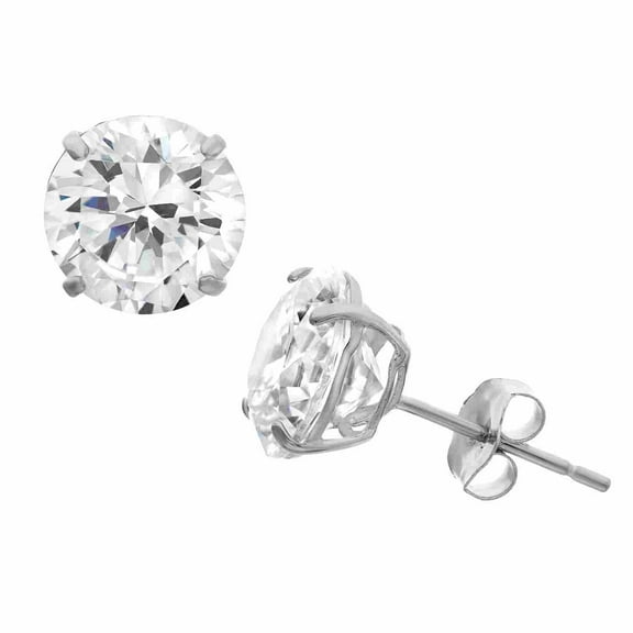 Sterling Silver Men's 8Mm Cz Stud