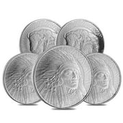U.S.A. Lot of 5 - 1 oz Buffalo Warrior Silver Round .999 Fine