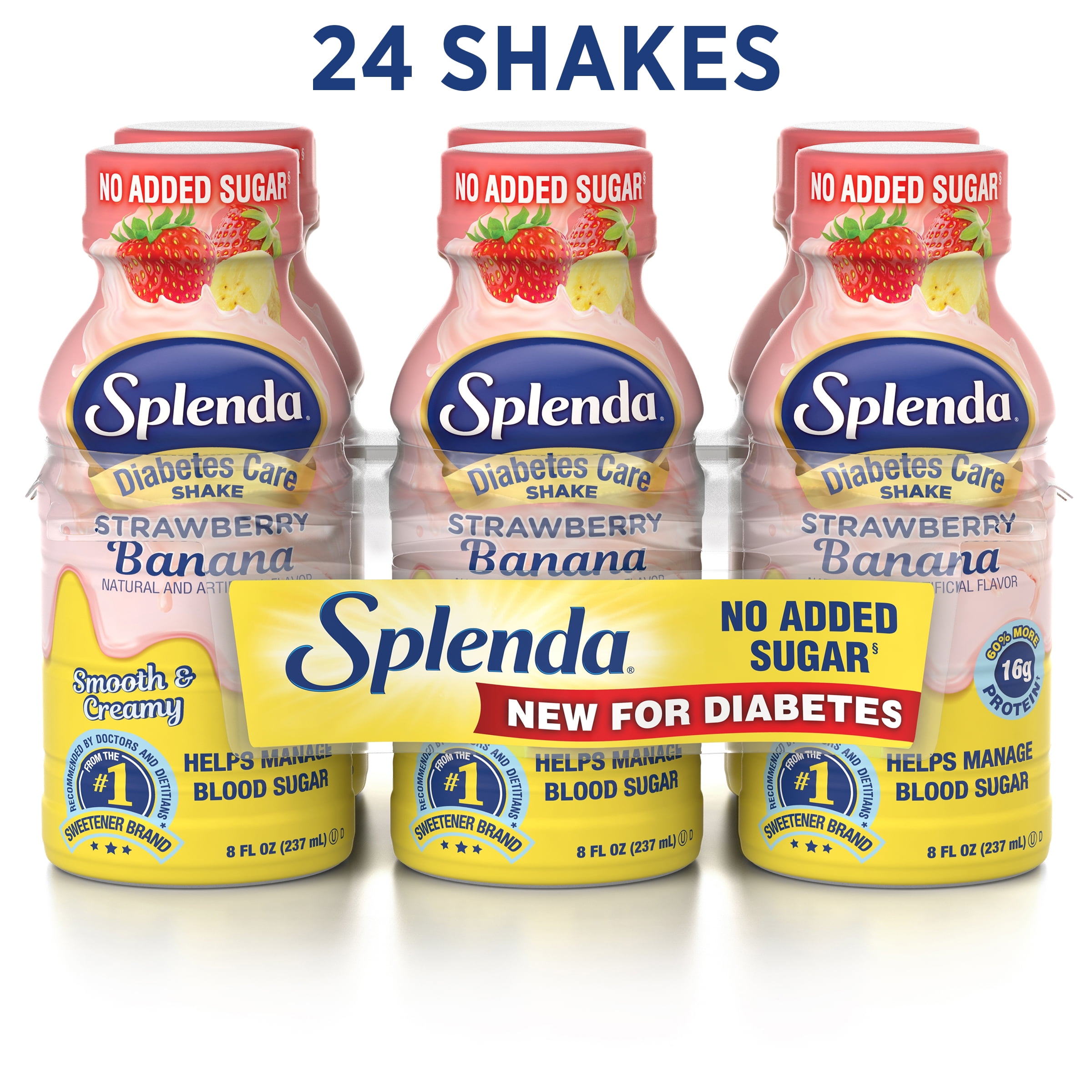 Splenda Diabetes Care Shake, To help manage blood sugar, 8oz Strawberry Banana 24ct