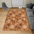 thumbnail image 2 of Floral Turkish Area Rug, Vintage Soft Greenery Dotted Background Nature Inspiration Image Art, Soft Carpet for Living Room Decor with Distressed Look, 6.6' X 9.6', Cinnamon Umber, by Ambesonne, 2 of 4