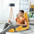 thumbnail image 7 of Nestl Reading Pillow, Extra Large Bed Rest Pillow with Arms – Premium Shredded Memory Foam TV Pillow, Detachable Neck Roll & Lumbar Support Pillow - Yellow, 7 of 7