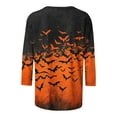 thumbnail image 4 of Wensltd Womens Casual Halloween 3/4 Sleeve Crew Neck Tee Shirts Leopard Pumpkin Shirts Fall Tops, 4 of 5