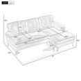 thumbnail image 3 of Euroco L Shaped Couch Modern 83" Living Room Sofa with Chaise Lounge, Velvet, Yellow, 3 of 10