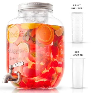 Fruit Infuser Water Bottle Cold Kettle with Faucet 3.9l Iced Lemonade Juice  Containers with Lids Spigot for Water Juice Milk Ice