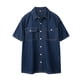 thumbnail image 1 of pstuiky camisetas de hombre, Camisa informal de manga corta con cuello en V y botones lisos para hombre ropa de hombre xxxl, 1 of 4