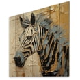 thumbnail image 2 of Designart "This Zebra in Black and Yellow Stripes" Animals Print on Natural Pine Wood, 2 of 5