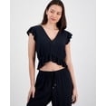 thumbnail image 2 of Miken BLACK Juniors' Ruffled Cover-up Top, US X-Small, 2 of 4