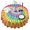Colorful Rainbow Tie, variant on Orange Blue Tie Dye Spiral Pattern Round Tablecloth 60"x60",Wrinkle Wipeable Table Cloth for Kitchen Dining Room Picnic Patio Party