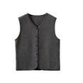 thumbnail image 2 of Vynhevius Women's V Neck Thermal Vest Button Down Quilted Sleeveless Padded Warm Underwear Gilet, 2 of 3