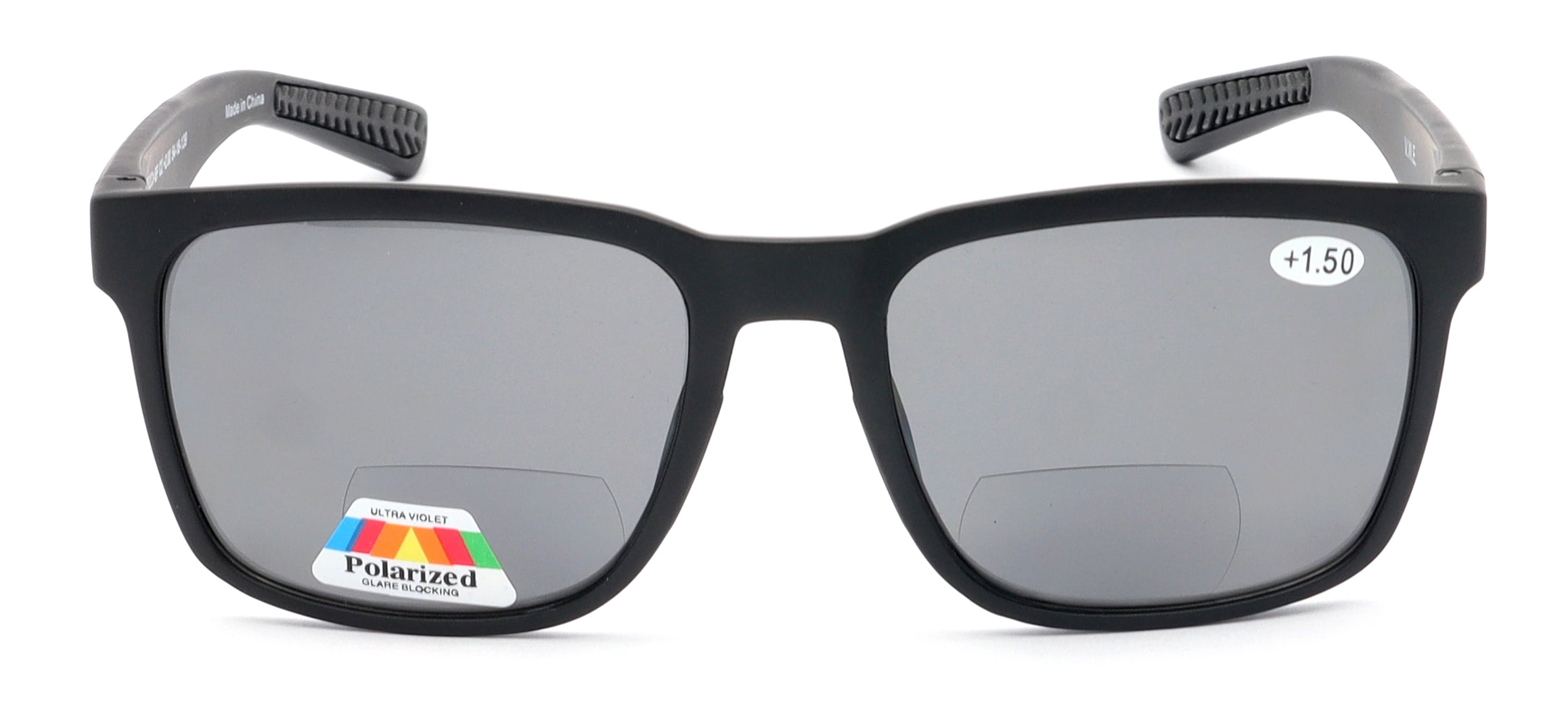 Men Tinted Polarized Bifocal Reading Fishing Sunglasses - Lightweight TR90 - UV Protection Reader 1.75 CR02