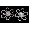 thumbnail image 4 of 2.00CT 18KT 3D RAISED PETAL CLUSTER DOME FLOWER DECO DIAMONDS EARRINGS, 4 of 6
