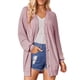 thumbnail image 1 of Cardigan de punto de manga larga con cuello en V solo pecho hilo puños Casual prendas de punto para las mujeres Rosa XL, 1 of 6