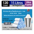 thumbnail image 1 of 120 Piezas Bolsas De Basura Con Cordón Engrosadas, Forro De Basura Resistente a Fugas, 45 x 50cm, 15 Litros, Blancas Impermeables Adecuadas Para Cocina, Dormitorio, Baño y Oficina, 1 of 6