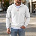 thumbnail image 3 of gbyLJF Mens Knit 1/4 Zip Pullover Solid Color Base Layer Sweater Long Sleeve Casual Tops Fall Winter Trendy Clothes, 3 of 6