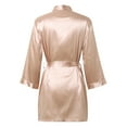 thumbnail image 5 of JIANJIA Womens Pajama Solid Color V Neck Belt Long Sleeve Bathrobes Sleepwear Daily-Wear, 5 of 8