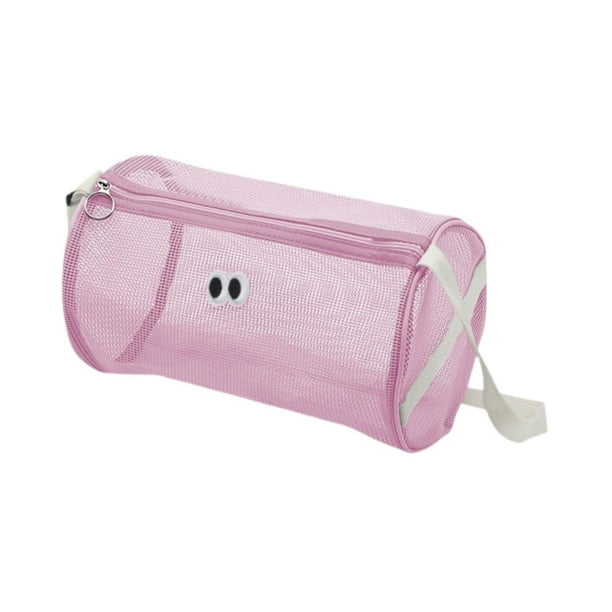 Bolso de playa elegante bolso de malla de malla para ir de compras al gimnasio de natación de vacaciones Rosa