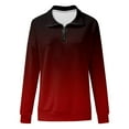 thumbnail image 4 of Pull Décontracté 1/4 Zip à Manches Longues Col Chandails en Molleton Dégradé Vêtements de Sport Veste de Course Violet L, 4 of 5