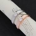 thumbnail image 4 of BAYAIXZ Classic Platinum/Rose Gold Plated Round Brilliant Cut Cubic Zirconia Solitaire Wedding Engagement Rings (Silver,11), 4 of 6